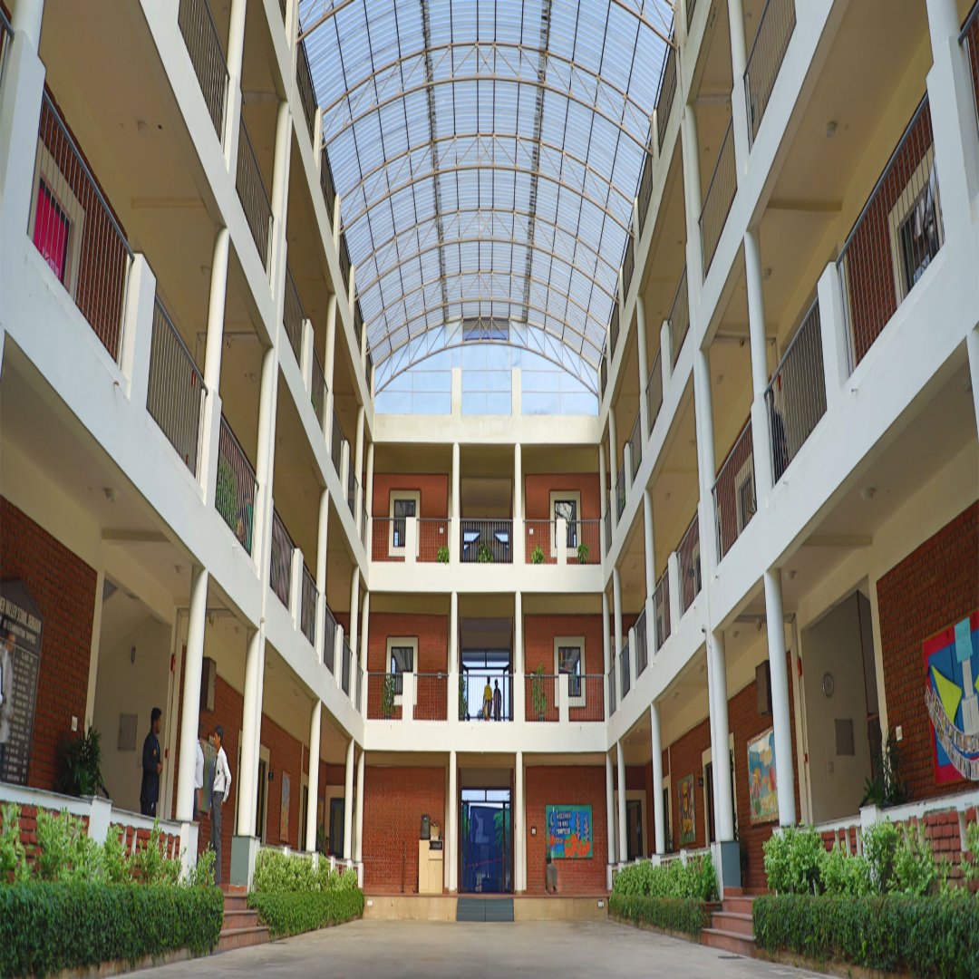 Vintage collage of school founding moments: old photographs of first building, founders shaking hands, happy students planting treee, achieving awards with golden trophies